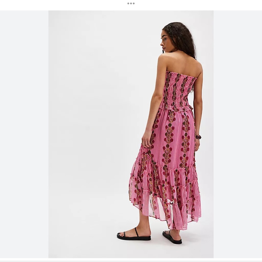 NWT Free People Pink Floral Alejandra Tiered Sundress - Picture 2 of 16